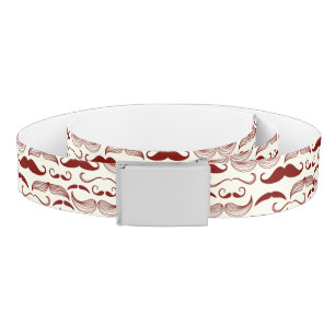 Mustache pattern, retro style 3 belt