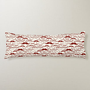 Mustache pattern, retro style 3 body pillow