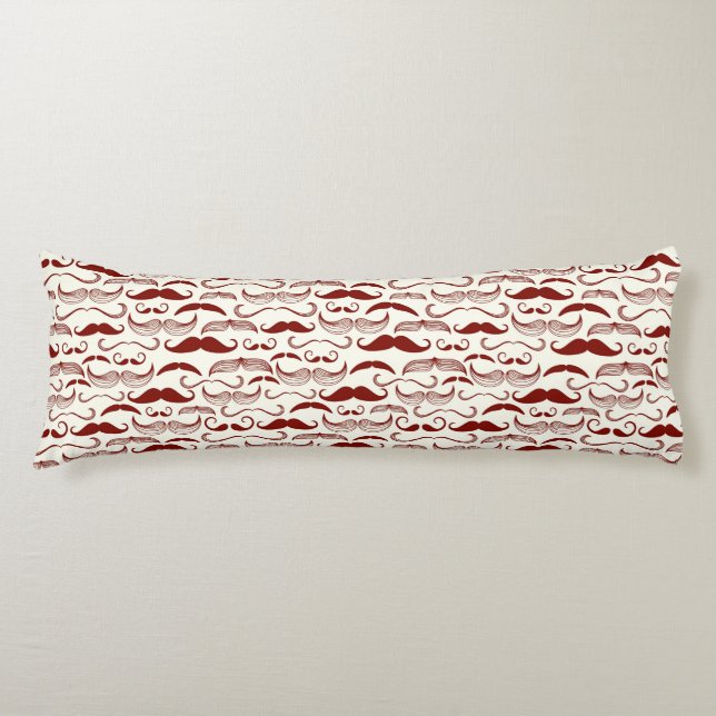 Mustache pattern, retro style 3 body pillow (Front)