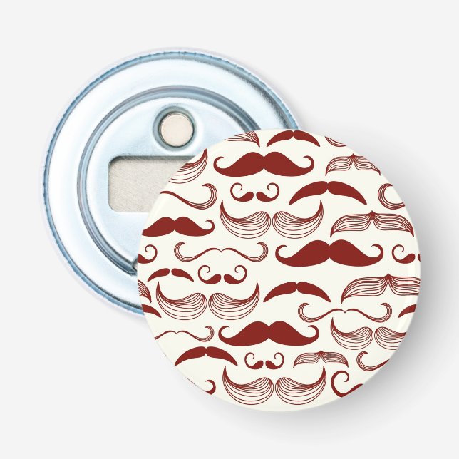 Mustache pattern, retro style 3 bottle opener (Front)