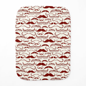 Mustache pattern, retro style 3 burp cloth