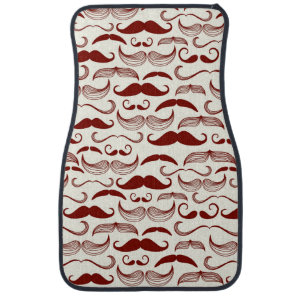 Mustache pattern, retro style 3 car mat