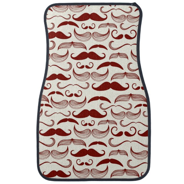 Mustache pattern, retro style 3 car mat (Front)