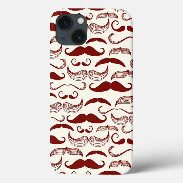 Mustache pattern, retro style 3 Case-Mate iPhone case (Back)