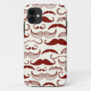 Mustache pattern, retro style 3 iPhone 11 case