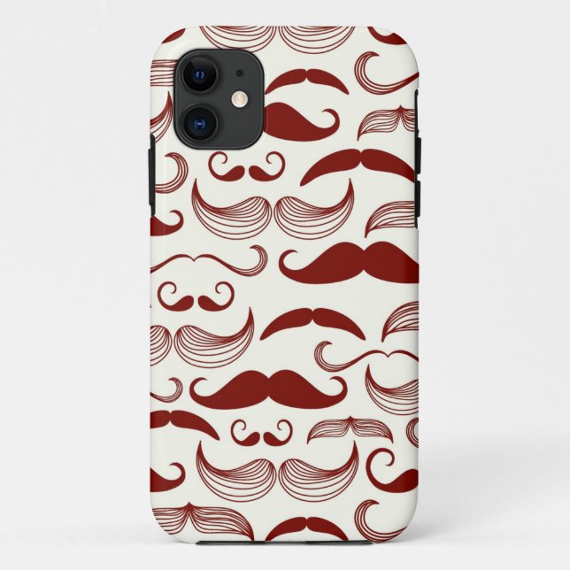 Mustache pattern, retro style 3 Case-Mate iPhone case (Back)