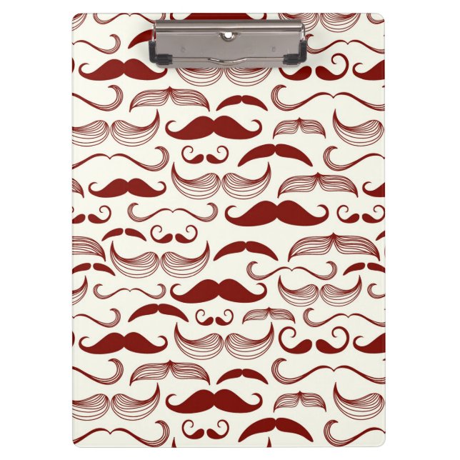 Mustache pattern, retro style 3 clipboard (Front)