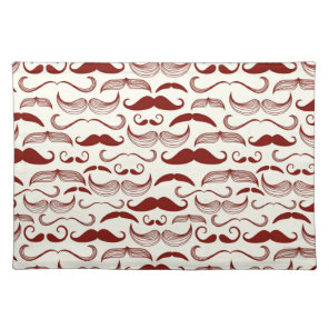 Mustache pattern, retro style 3 cloth placemat