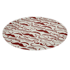 Mustache pattern, retro style 3 cutting board