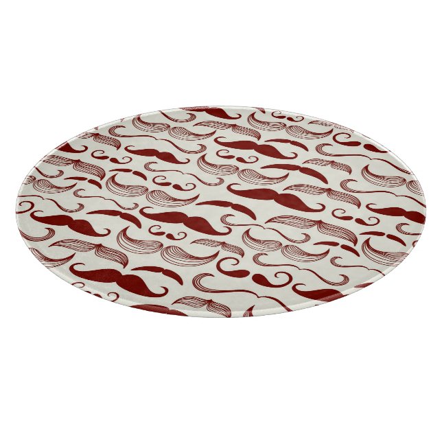 Mustache pattern, retro style 3 cutting board (Corner)