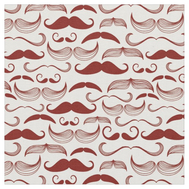 Mustache pattern, retro style 3 fabric (Close Up)