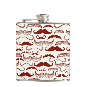 Mustache pattern, retro style 3 flask
