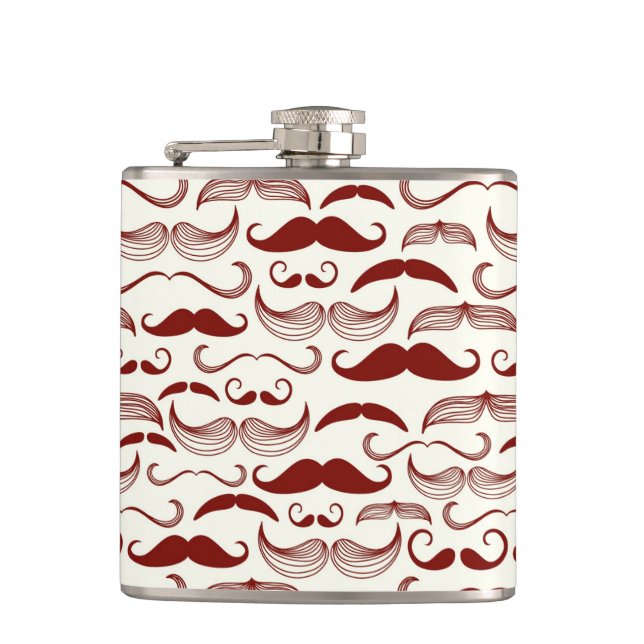 Mustache pattern, retro style 3 flask (Front)