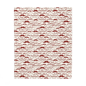 Mustache pattern, retro style 3 fleece blanket