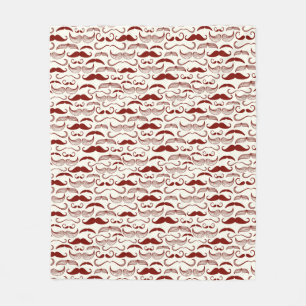 Mustache pattern, retro style 3 fleece blanket