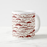 Mustache pattern, retro style 3 giant coffee mug