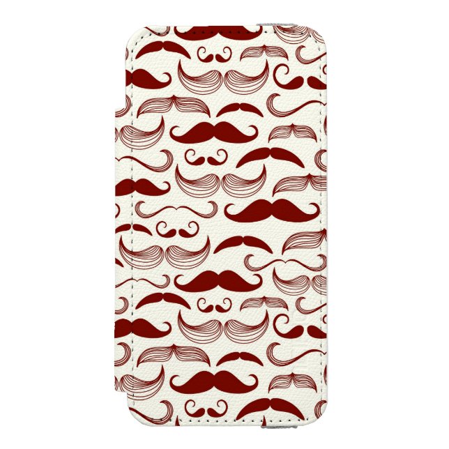 Mustache pattern, retro style 3 incipio iPhone wallet case (Folio Front)