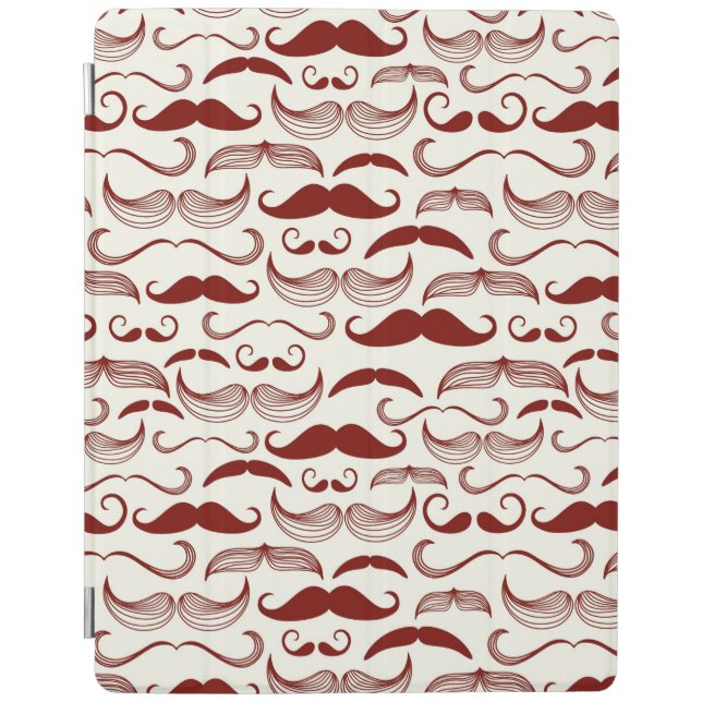 Mustache pattern, retro style 3 iPad smart cover (Front)