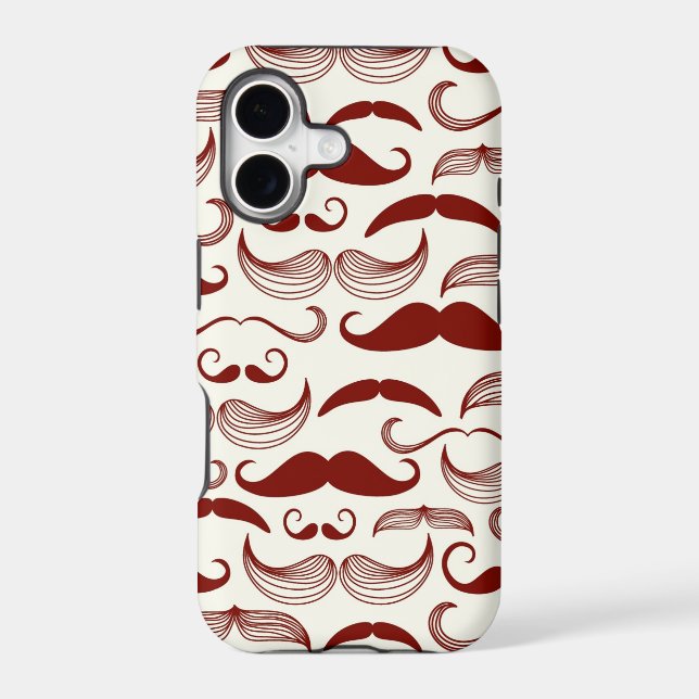 Mustache pattern, retro style 3 iphone case (Back)