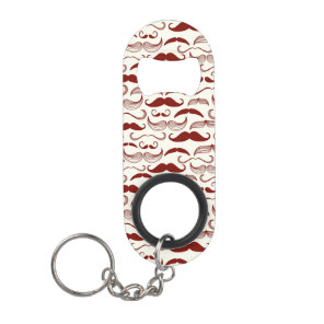 Mustache pattern, retro style 3 keychain bottle opener