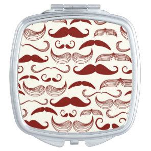 Mustache pattern, retro style 3 makeup mirror