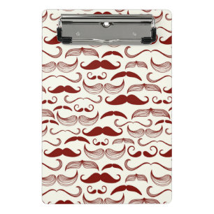 Mustache pattern, retro style 3 mini clipboard