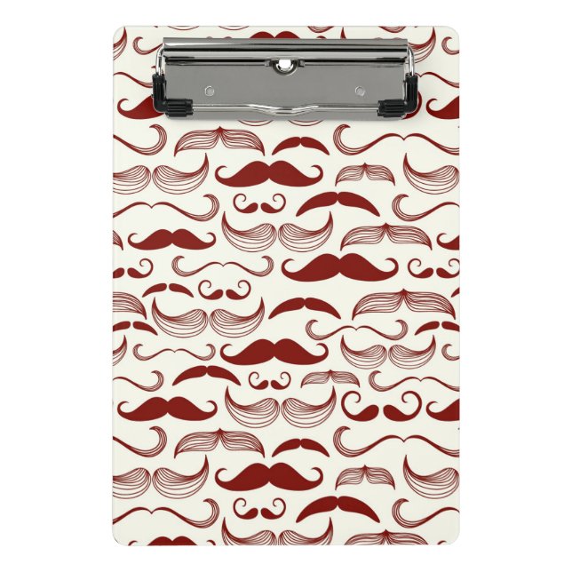 Mustache pattern, retro style 3 mini clipboard (Front)