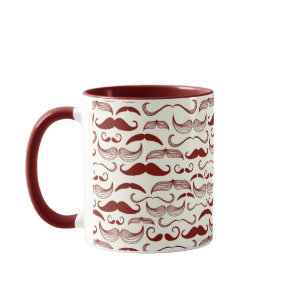 Mustache pattern, retro style 3 mug