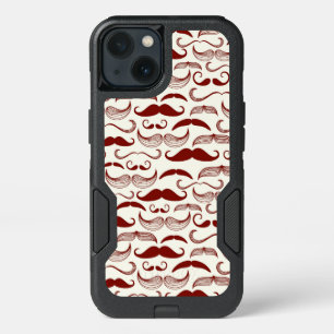 Mustache pattern, retro style 3 iPhone 13 case