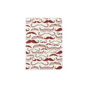 Mustache pattern, retro style 3 passport holder