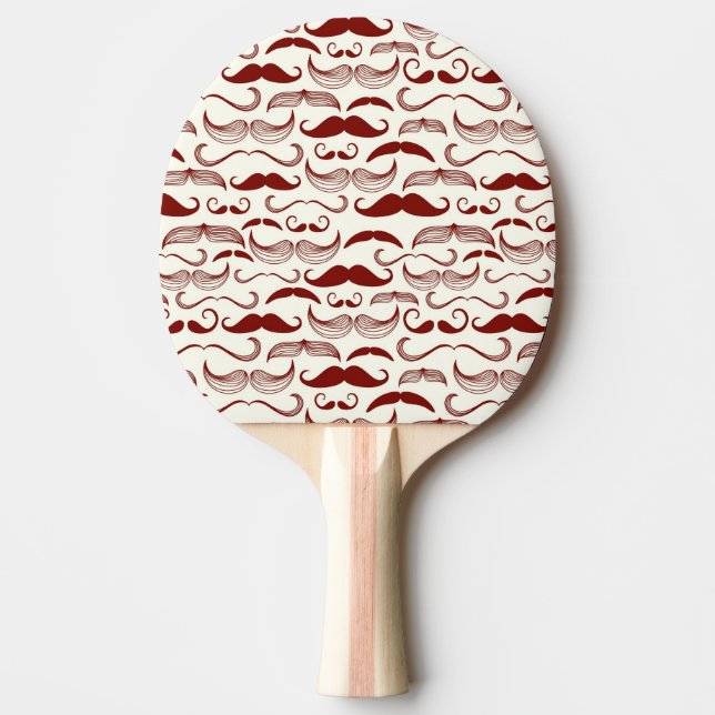 Mustache pattern, retro style 3 ping pong paddle (Front)
