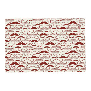 Mustache pattern, retro style 3 placemat