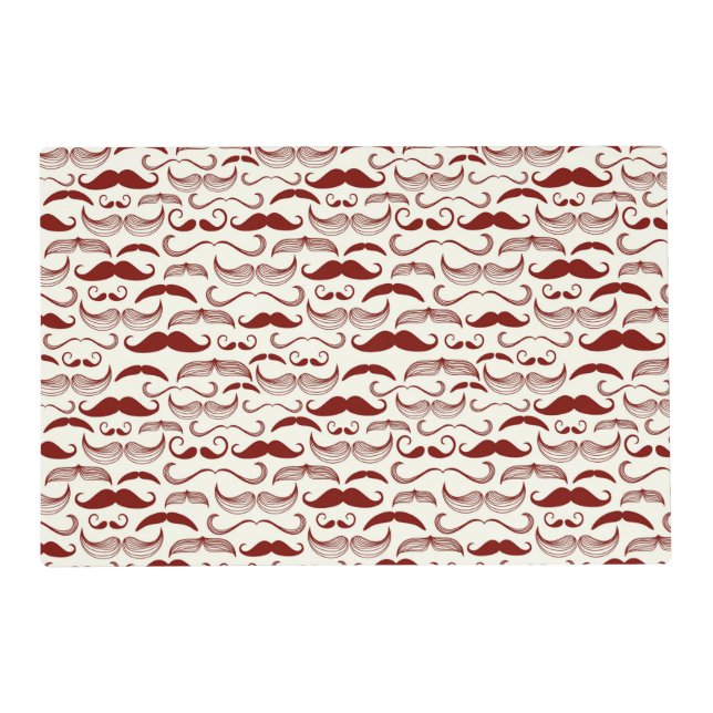 Mustache pattern, retro style 3 placemat (Front)