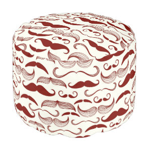 Mustache pattern, retro style 3 pouf