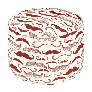 Mustache pattern, retro style 3 pouf