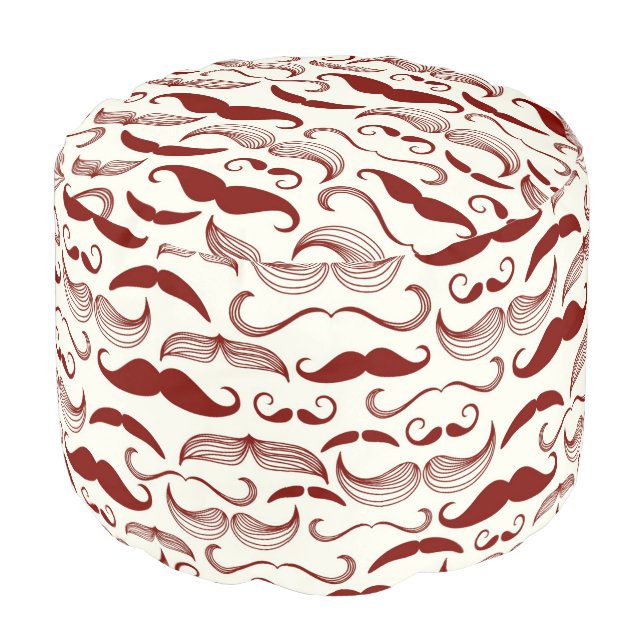 Mustache pattern, retro style 3 pouf (Angled Front)