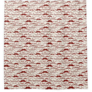 Mustache pattern, retro style 3 shower curtain