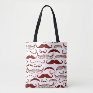 Mustache pattern, retro style 3 tote bag