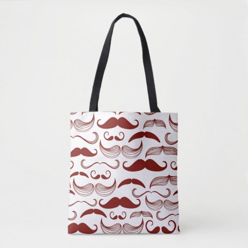 Mustache pattern retro style 3 tote bag