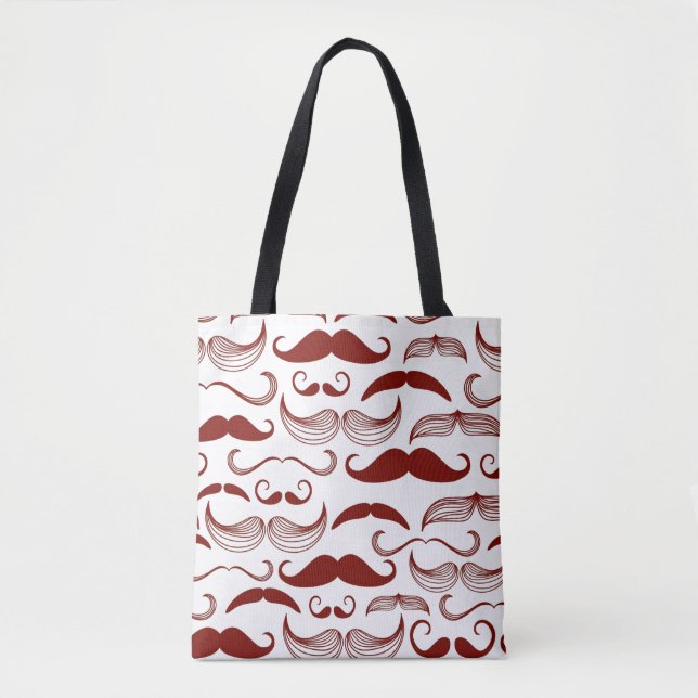 Mustache pattern, retro style 3 tote bag (Front)