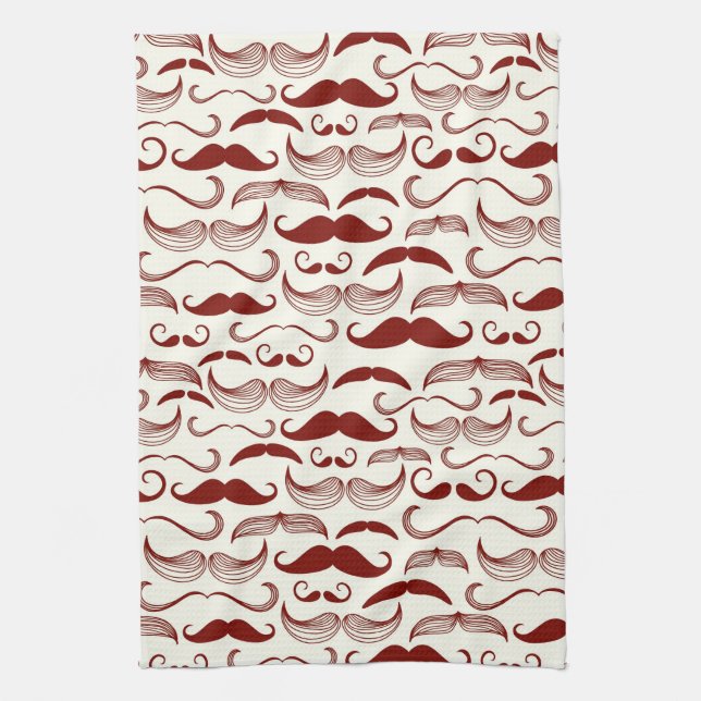 Mustache pattern, retro style 3 towel (Vertical)