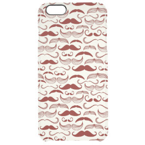 Mustache pattern, retro style 3 clear iPhone 6 plus case