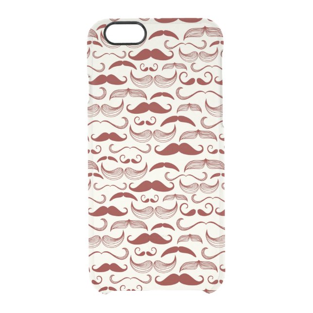 Mustache pattern, retro style 3 uncommon iPhone case (Back)