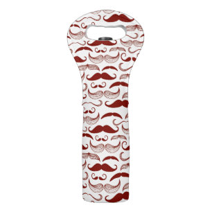 Mustache pattern, retro style 3 wine bag