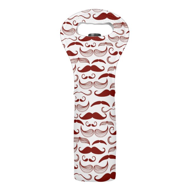 Mustache pattern, retro style 3 wine bag (Front)