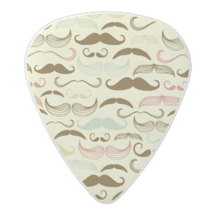 Mustache pattern, retro style 4 acetal guitar pick
