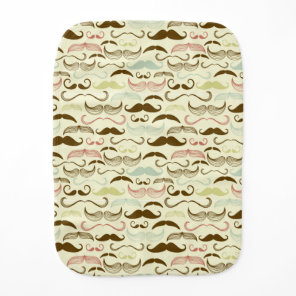 Mustache pattern, retro style 4 baby burp cloth