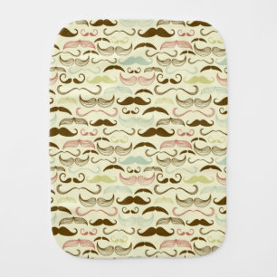 Mustache pattern, retro style 4 baby burp cloth