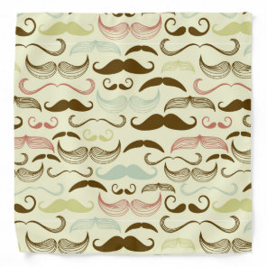 Mustache pattern, retro style 4 bandana
