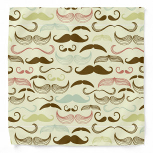 Mustache pattern, retro style 4 bandana